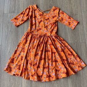 Dot Dot Smile Orange Butterfly Dress (Sz 7)